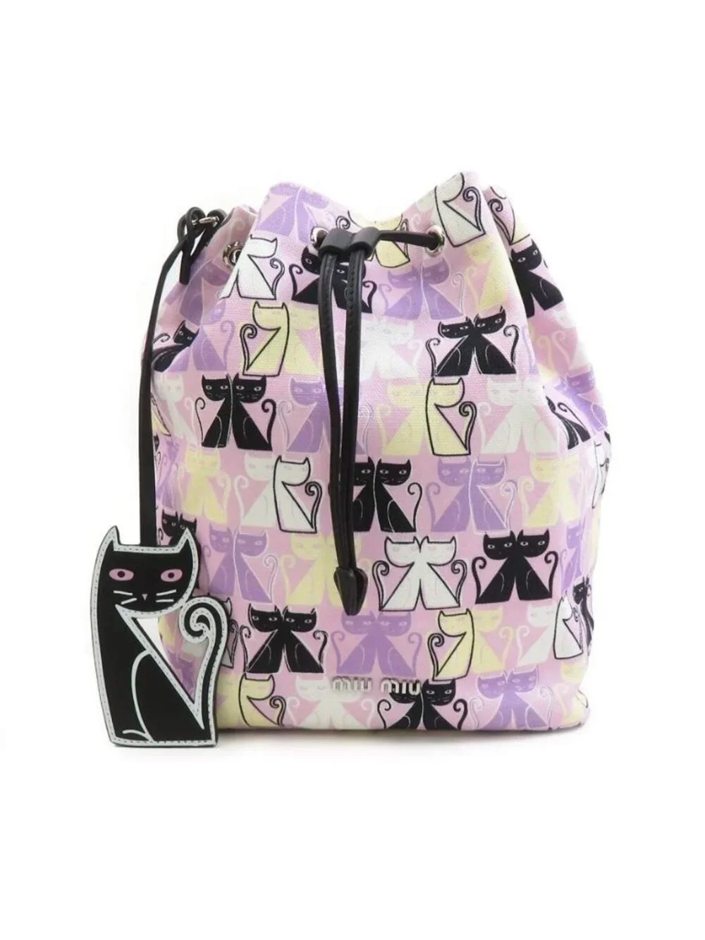 Miu Miu Drawstring Pouch Canapa Cats